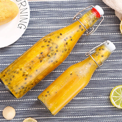 Encheng 8oz Glass Bottles With With Air Tight Lids,Beer Bottles For Home Brewing 250ml,Kombucha Bottles For Beverages,Kefir,Food Storage,Leak Proof,Dishware Safe 16 Pack