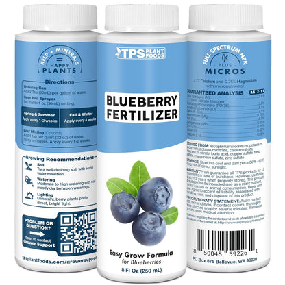 32 oz Blueberry Fertilizer Liquid Plant Food for Bigger Berries, Better Fruit Production & Stronger Root Development