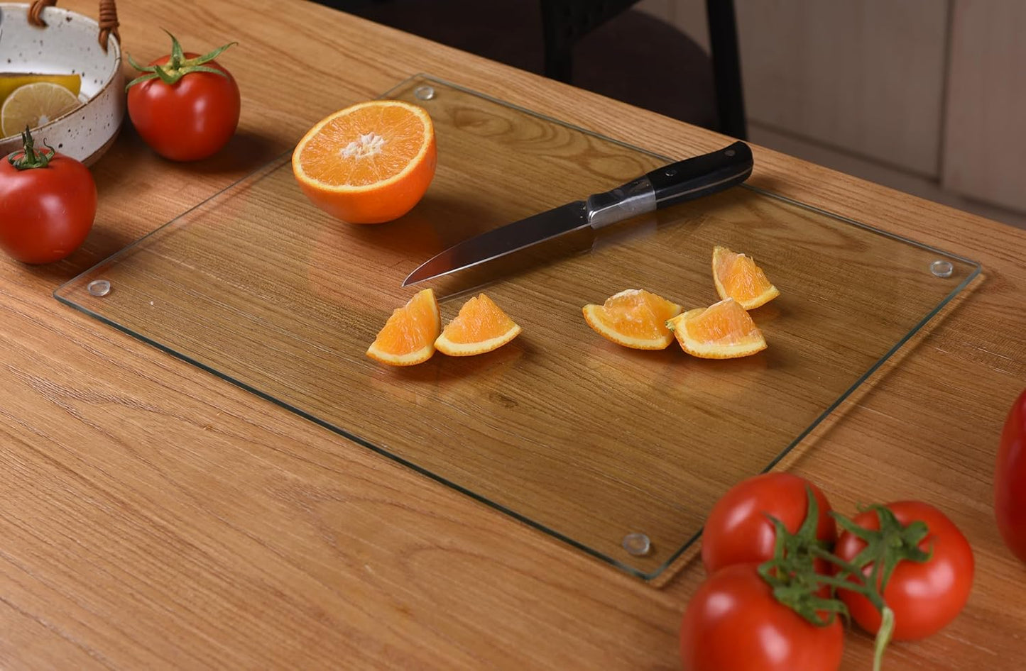 Phore Clear Tempered Glass Cutting Board, 16"x12", Dishwasher Safe, Scratch Resistant, Heat Resistant