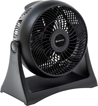 Comfort Zone Table Fan, 8 inch, 3 Speed, Electric, Wall Mountable, Adjustable Tilt, CZHV8T