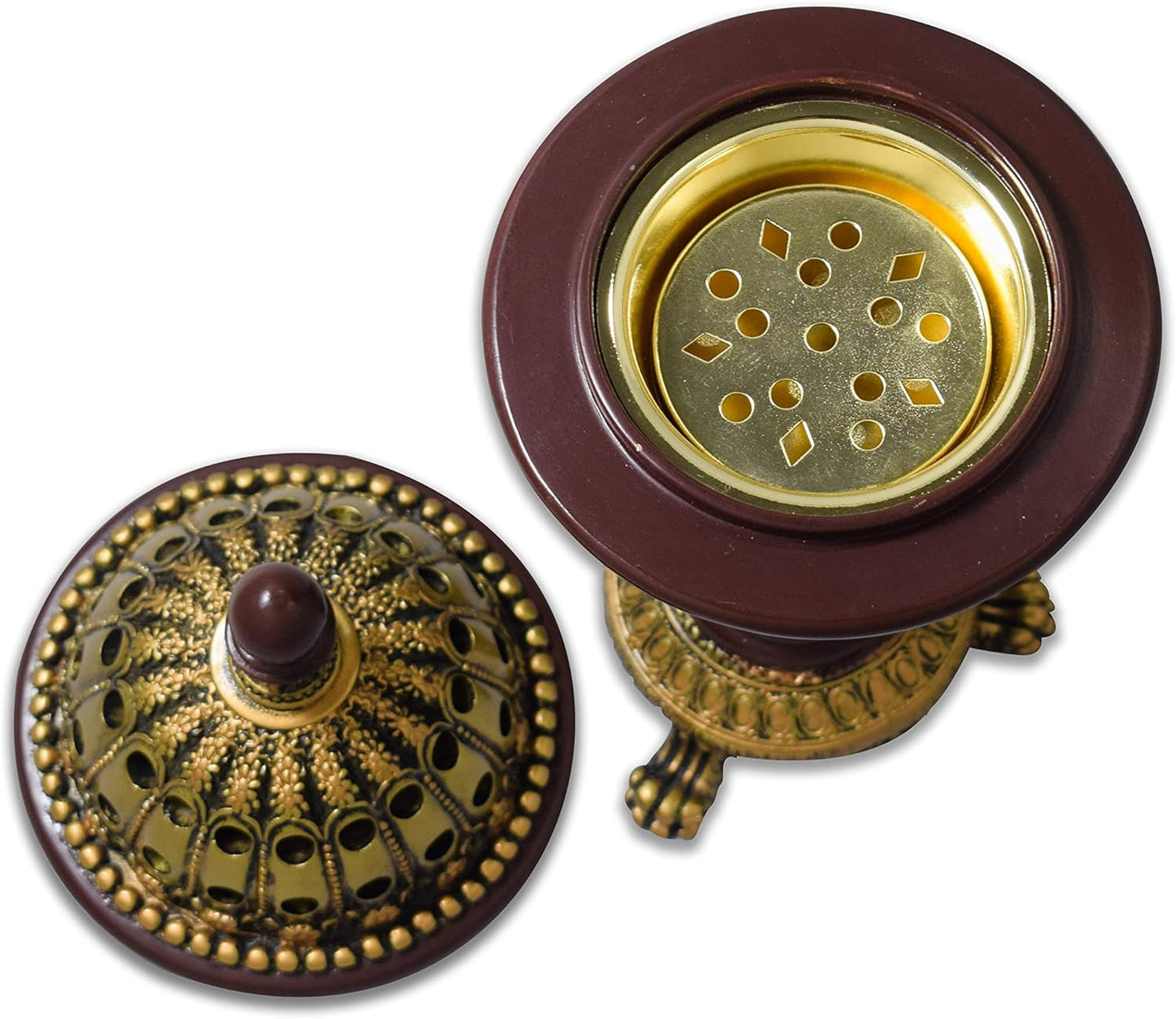 AM Lux Globe Incense Burner, Bakhoor Cone Holders for Office & Spiritual D cor (Bronze)