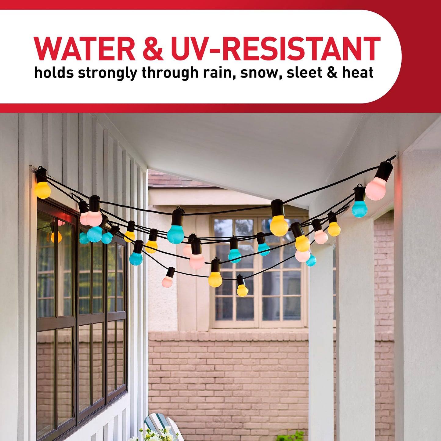 Command Outdoor Light Clips, 20 Clear Clips and 24 Command Strips, Damage Free Hanging Outdoor Light Clips with Weather Resistant Strips, Wall Clips for Hanging Outdoor Lights and Cable Management