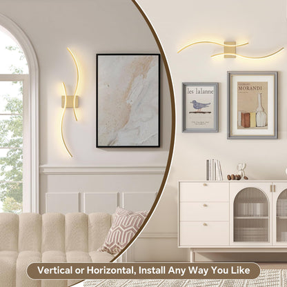 GLOTHOR Battery Operated Wall Sconce Set of 2, Dimmable Modern LED Rechargeable Wall Light with Remote Control, Wall Decor for Living Room, Hallway, Quick Install, No Electrician Required