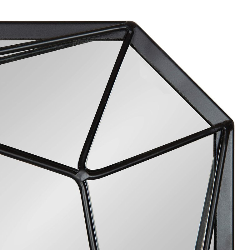 Kate and Laurel Keyleigh Modern Glam Geometric Shaped Metal Accent Wall Mirror, Black