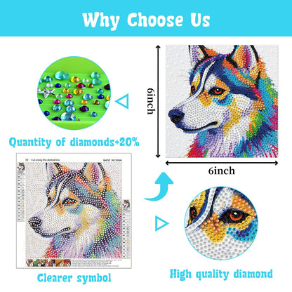 Libfx Diamond Art Kits for Kids 4 PCS Diamond Art for Girls Boys Beginners Arts and Crafts for Kids Ages 8-12 (Tiger Leopard owl Dog)