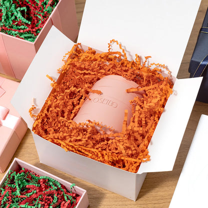 Mefleet 2 LB Crinkle Cut Paper Shred Filler Orange Crinkle Shredded Paper for Gift Box - Gift Basket Bag Filler - Grass Cushion Stuffing for Halloween Fall Christmas Holiday Packaging Wrapping