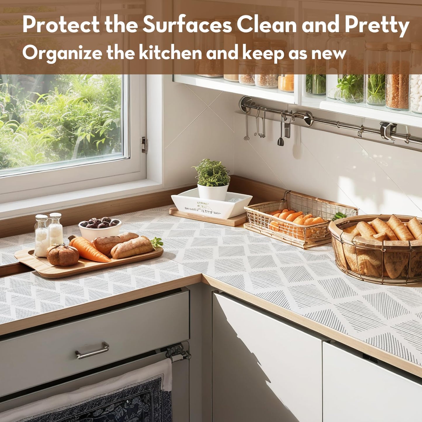 Shelf and Drawer Liners for Kitchen Cabinets Non-Adhesive Cabinet Liner Non-Slip 12" x20FT, Waterproof Shelf Paper Thickened Mats, Protection for Shelves, Cupboard, Dresser, Pantry, Bathroom Drawers
