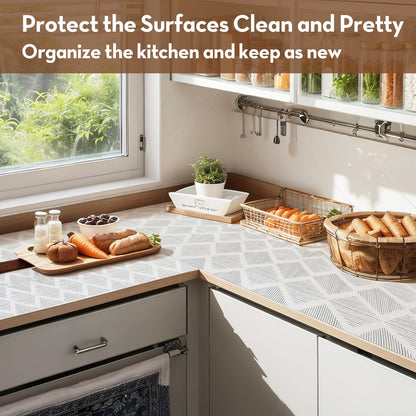 Shelf and Drawer Liners for Kitchen Cabinets Non-Adhesive Cabinet Liner Non-Slip 12" x20FT, Waterproof Shelf Paper Thickened Mats, Protection for Shelves, Cupboard, Dresser, Pantry, Bathroom Drawers