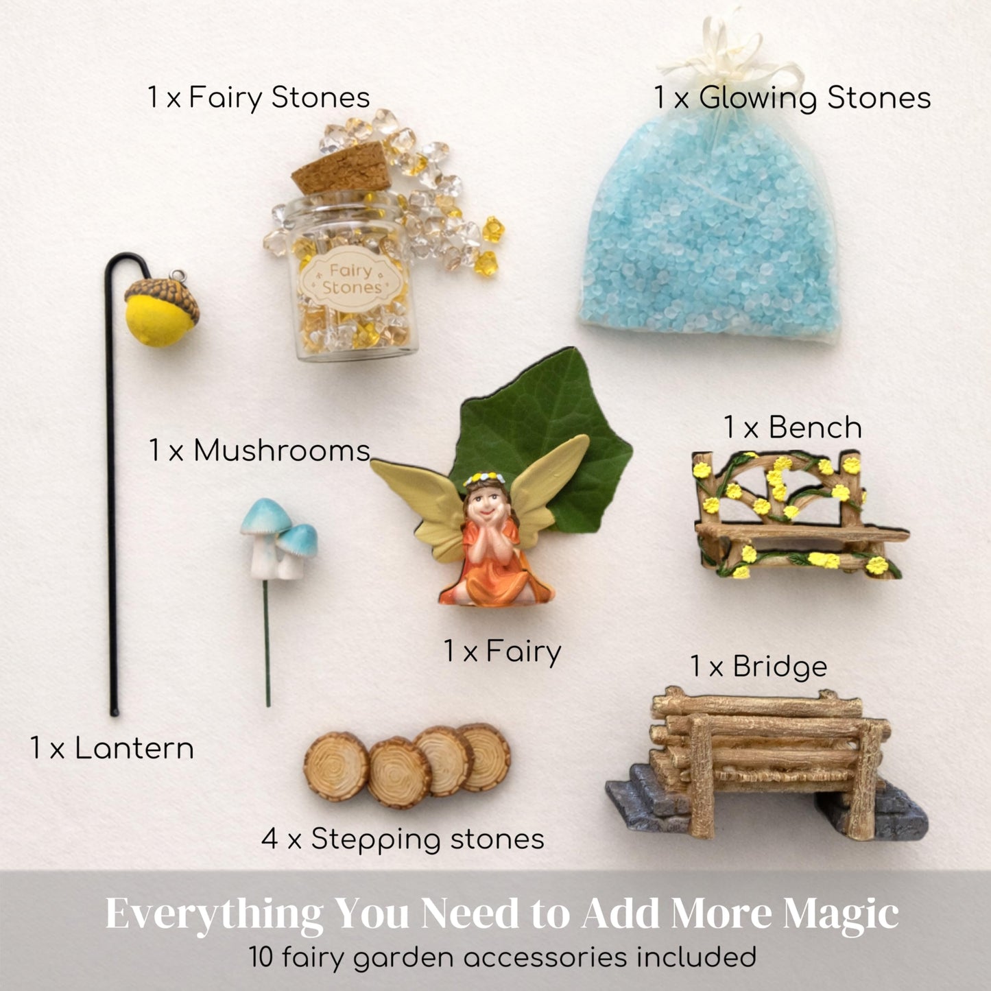 ALOVAK Fairy Garden Accessories Set, 10-Piece Hand-Painted Resin Figurines for Indoor/Outdoor Fairy Gardens, Plant Pots & Terrariums, Add-On Decor for Existing Fairy House Scenes, Gift-Ready Packaging