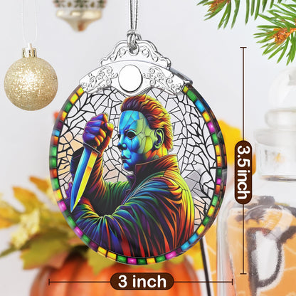 Stained Glass Horror Christmas Ornaments - Perfect for Tree & Window Decor
