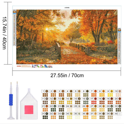 ATDMS Large Diamond Art Kits for Adults - DIY 5D Landscape Diamond Painting Kits for Adults,Full Drill Forest Diamond Painting, Sunset Gem Art Kits for Home Wall Decor 27.5x15.7 Inch