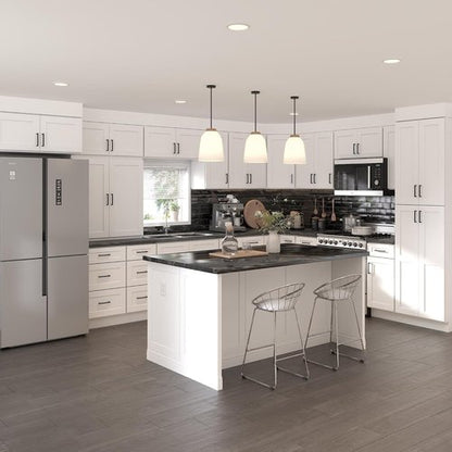 Furinno Shaker Farm Sink Base Kitchen Cabinet - Ready to Assemble | 24"D x 36"W x 34.5"H, White