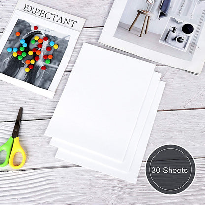 Adasea 30 Sheets White Sticky Foam Sheets-Foam Tapes Double Sided Adhesive Foams Sheet 3D White Dual-Adhesive Foams Sheet for Scrapbook Crafting DIY Crafts, 3.9 x 5.9 Inch