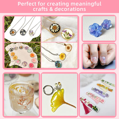 Botanical Pressed Flower Set – Real Dried Flowers & Leaves for Resin Art, Scrapbooking, Candle Making, and DIY Nature Crafts