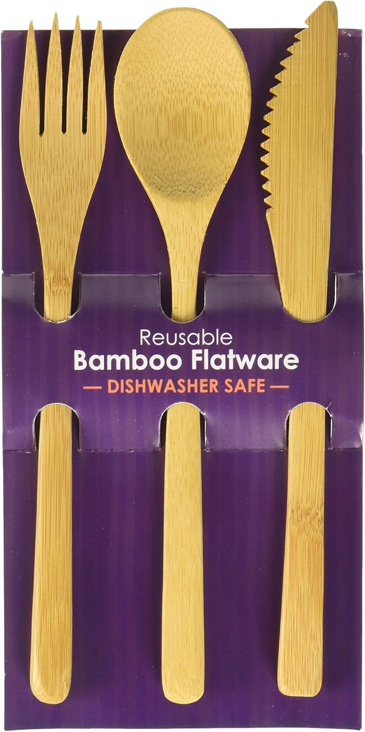 Bamboo 3-Piece Flatware Place Setting, Set of 4