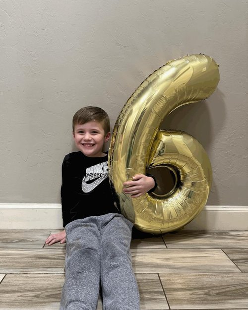 Light Gold Number 6 Balloon - 40 Inch Giant Foil Decoration for 6th Birthday Party Supplies