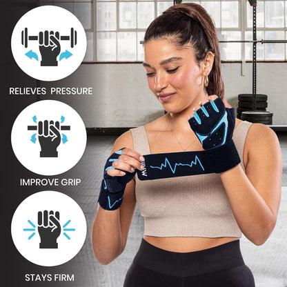 MhIL Workout Gloves for Women – Breathable Gym Gloves for Women with Palm Protection and Enhanced Grip – Padded Weight Lifting Glove for Womens with Wrist Wraps Support Weightlifting Exercise Cycling