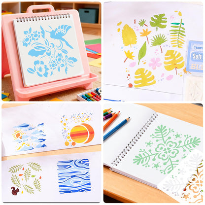 72 Pcs Mandala Stencils, 4 inch Artistic Printing Reusable Stencils for Painting on Wood, Wall & Floor Decor, Scrapbooking, Drawing, Crafts, DIY Rock Painting and face