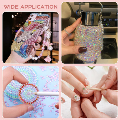 32000Pcs 40 Colors Resin Rhinestones Bedazzling Kit, Multicolor Flatback Gems, DIY Nail Art Clothing Tumblers Crafts for Bedazzling Diamond Art Makeup (40 Colors)