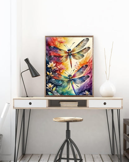 Dragonfly 5D DIY Diamond Painting Kits for Adults, Diamond Art Kits for Beginners, Full Drill Dot Painting Gem Art Kits for Home Wall Decor11.8 x15.7 Inch