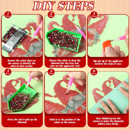 Chunful 20 Pcs Seasonal Diamond Art Wreath Kits Holidays Spring Summer 5d DIY Diamond Art Painting Hanging Sign 4th of July Ornament for Adult Office Holiday Wall Home Decoration(Gnome)