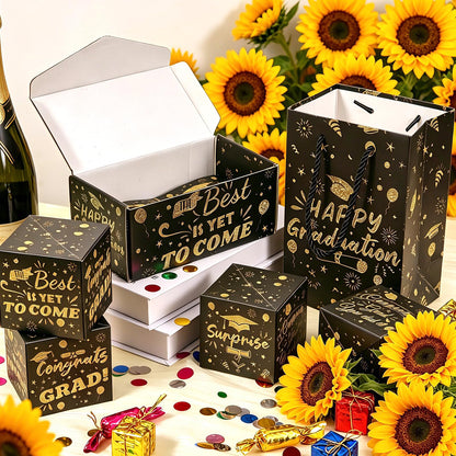 2026 Graduation Surprise Gift Box Explosion, Pop Out Explosion Gift Box with Bounce Money Holder and Confetti, Halloween Thanksgiving Christmas Graduation Gifts for Women, High School College Graduation Party Favors