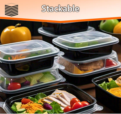 Mr Miracle Meal Prep Containers with Lids, 50 Pack, 38 Oz Leakproof Disposable Food Containers