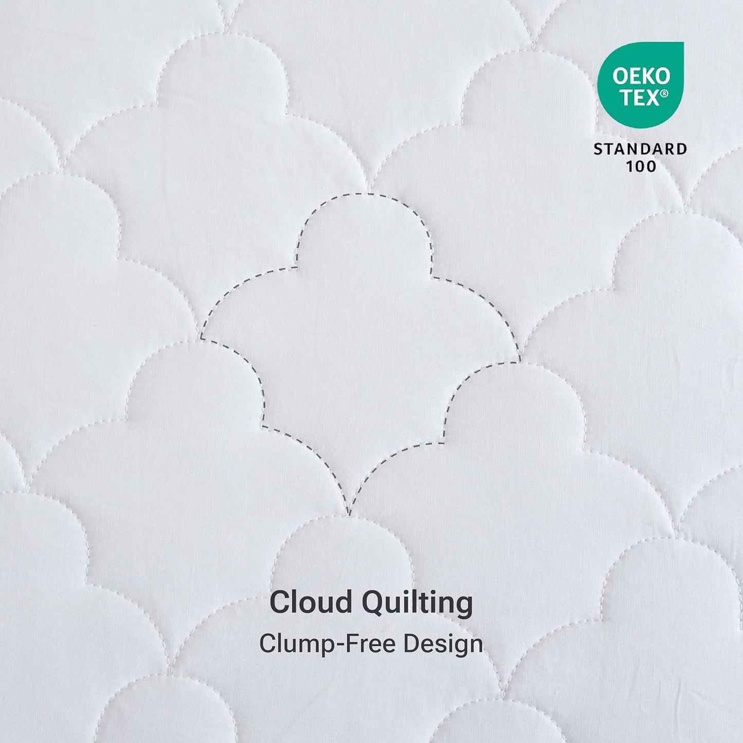 Sleep Philosophy King Mattress Pad, Cotton Classic Cloud Quilted Protector, Fits Up to 16", Machine Washable, White