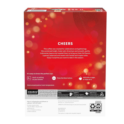 Starbucks K-Cup Coffee Pods, Medium Roast, Starbucks Holiday Blend, Coffee for Keurig Brewers, 100% Arabica, 1 Box (22 Pods)