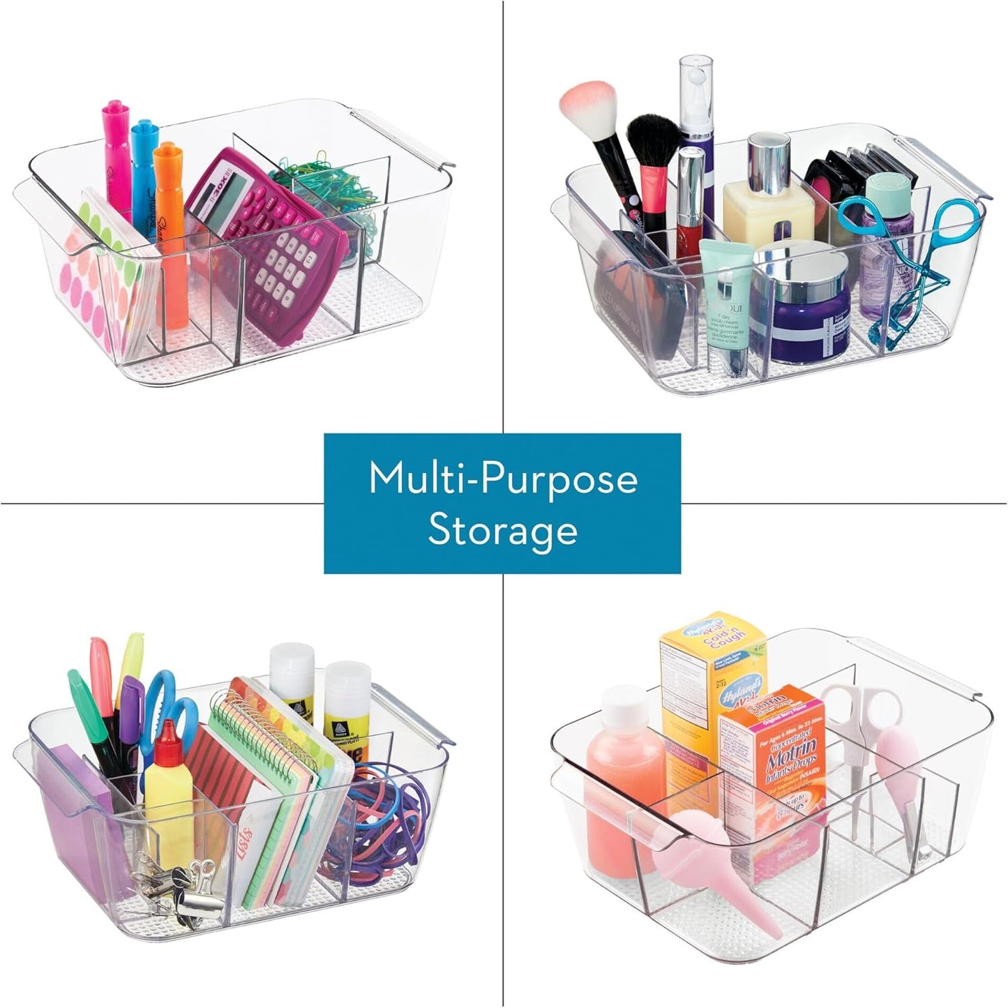 iDesign Makeup Organizer for Countertop, Clear Storage for Cosmetics and Toiletries, Made in USA