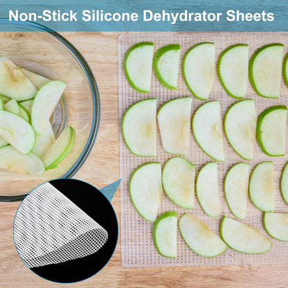 uxcell 13" Round Silicone Dehydrator Sheets, 5 Pcs Non-Stick Reusable Drying Mesh for Food Dehydrator