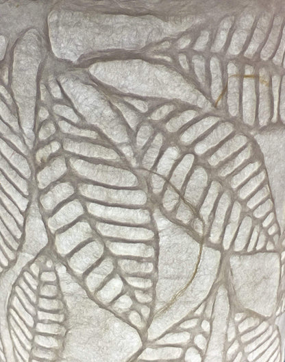 MULBERRY PAPER, EMBOSSED LEAVES, WHITE MULBERRY PAPER SHEET
