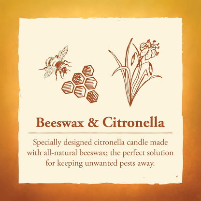 Candle by the Hour 80-Hour Citronella Candle Refill, Eco-friendly Beeswax, Yellow