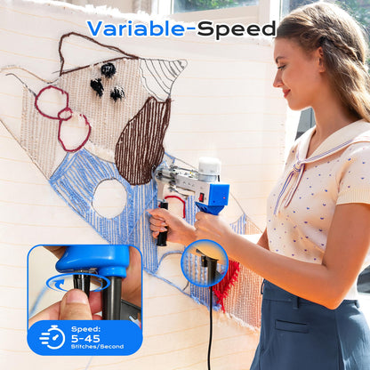 BESGEER Rug Tufting Gun with Carpet Trimmer Kit, Rug Gun with Tufting-Shears with Tufting Cloth, 2 in 1 Cut & Loop Pile Carpet Gun and Carving Clippers, Tufting Gun Machine Kit for Beginners