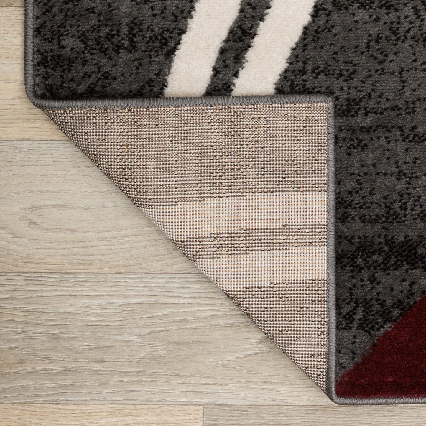 Rugshop Modern Wavy Circles Design Non-Shedding Area Rug, Carpet for Living Room, Dining Room, or Office,Grand Room,Open Spaces Red, 10' x 14'