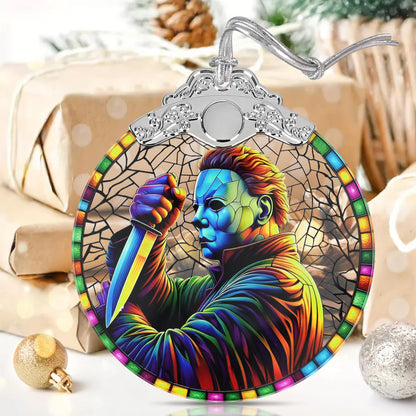 Stained Glass Horror Christmas Ornaments - Perfect for Tree & Window Decor