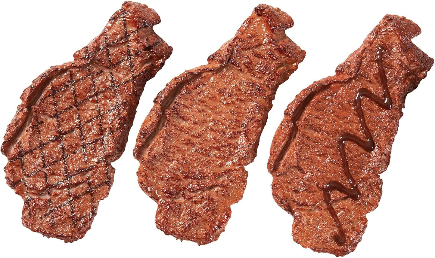 Gunsound Artificial Simulate Steak Fake Meat Food Model Photography Lifelike Cooked Roast Beef for Home Kitchen Cabinet