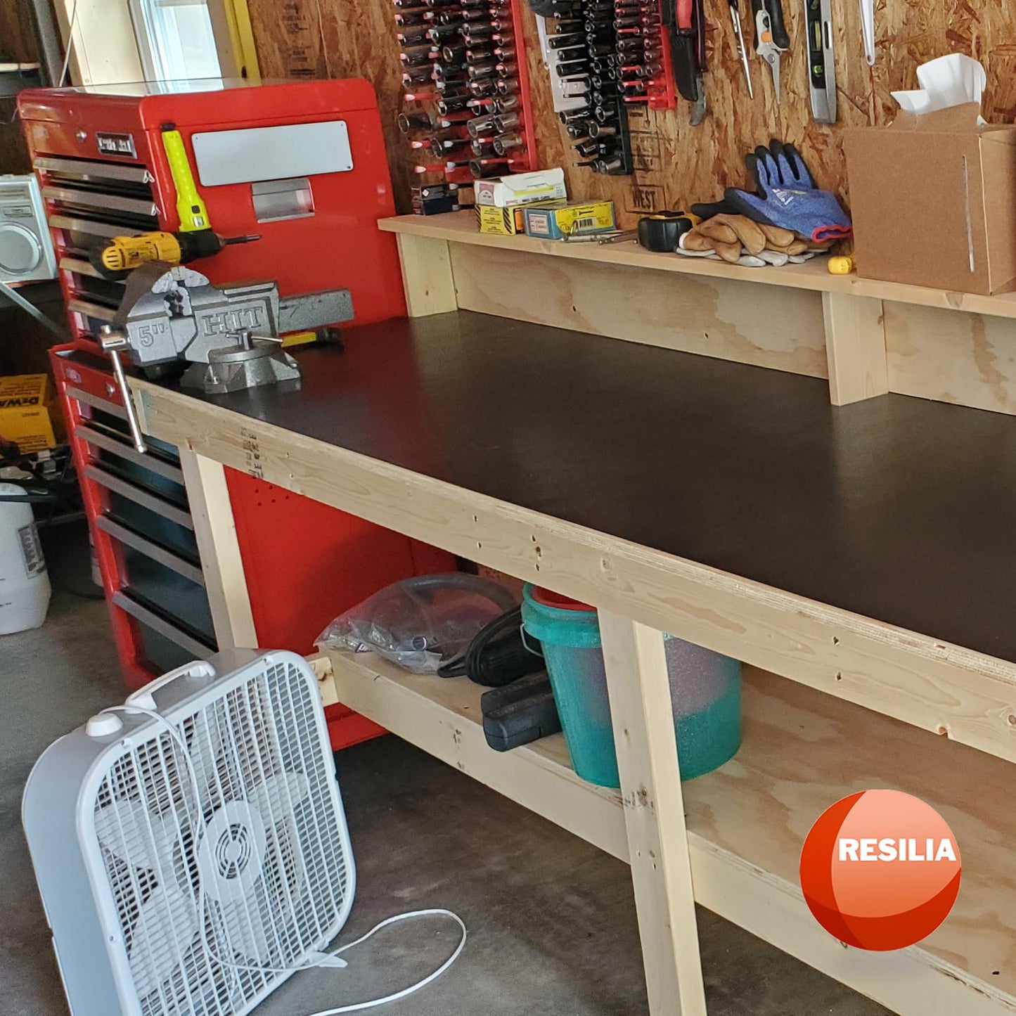 RESILIA Work Bench Mat - 23.5" X 71.5" X 0.06" Scratch-Resistant PVC Mats - Protect Your Workbench, Table, or Tool Station from Painting, Woodworking, Crafting, Building, & More, Black, Made in USA