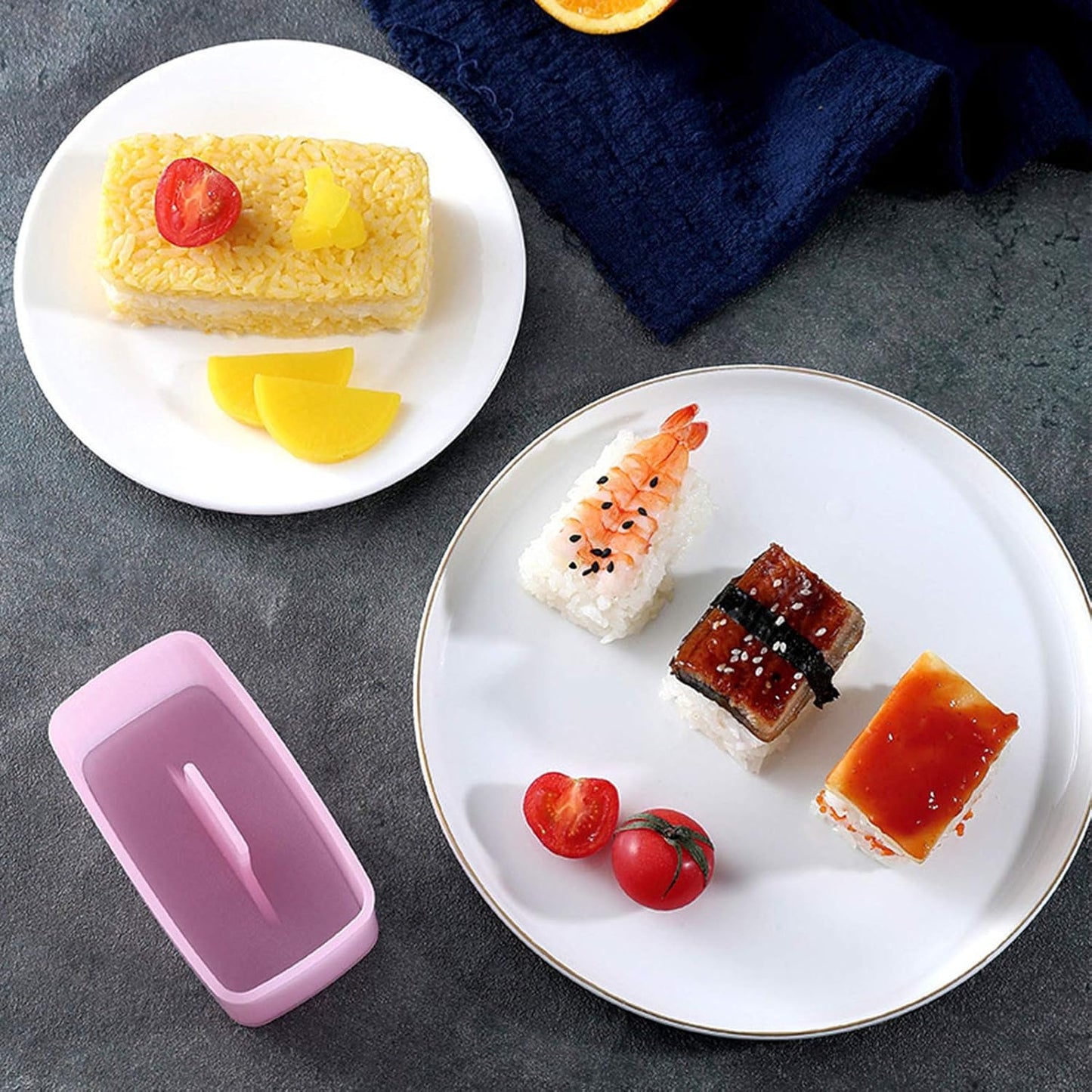 Musubi Maker Press, 2 Pack Rice Ball Mold, Rectangle Thousand Layer Sushi Maker Mold (Pink)
