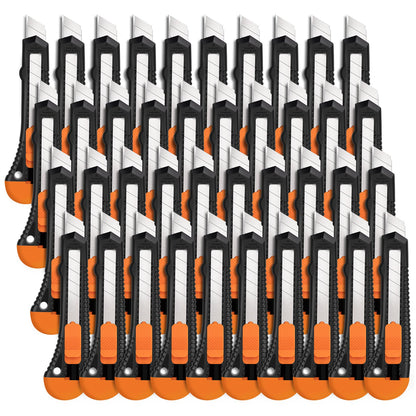TIFICAL 40 Pack Box Cutter Retractable Bulk, Box Cutters, Utility Knife, Box Cutter for Paper, Cardboard, Plastic, Leather, Razor Knife, 18mm Wide Blade,Retractable Heavy Duty