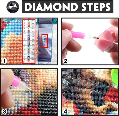 Yomiie Large 5D Diamond Art Kits for Adults, Dolphins Diamond Painting Art Landscape DIY Full Round Drill Kits, Embroidery Rhinestone Diamond Crystal Craft Canvas Home Wall Decor 31.5x11.81 inch
