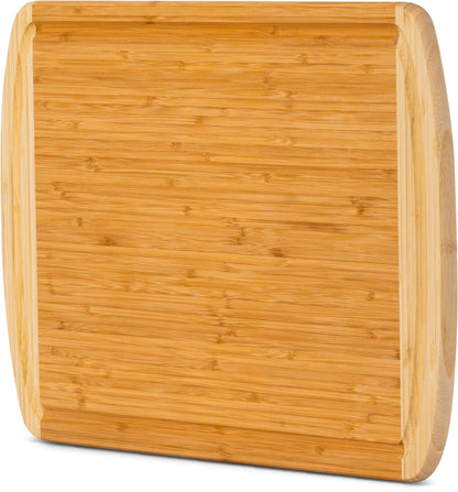 FSC® Certified Organic Extra Large Bamboo Cutting Board – 18 x 12.5 Inch – Reversible Wood Non Toxic Cutting Boards for Kitchen Prep, Meat, Charcuterie & Serving, Lifetime Replacments