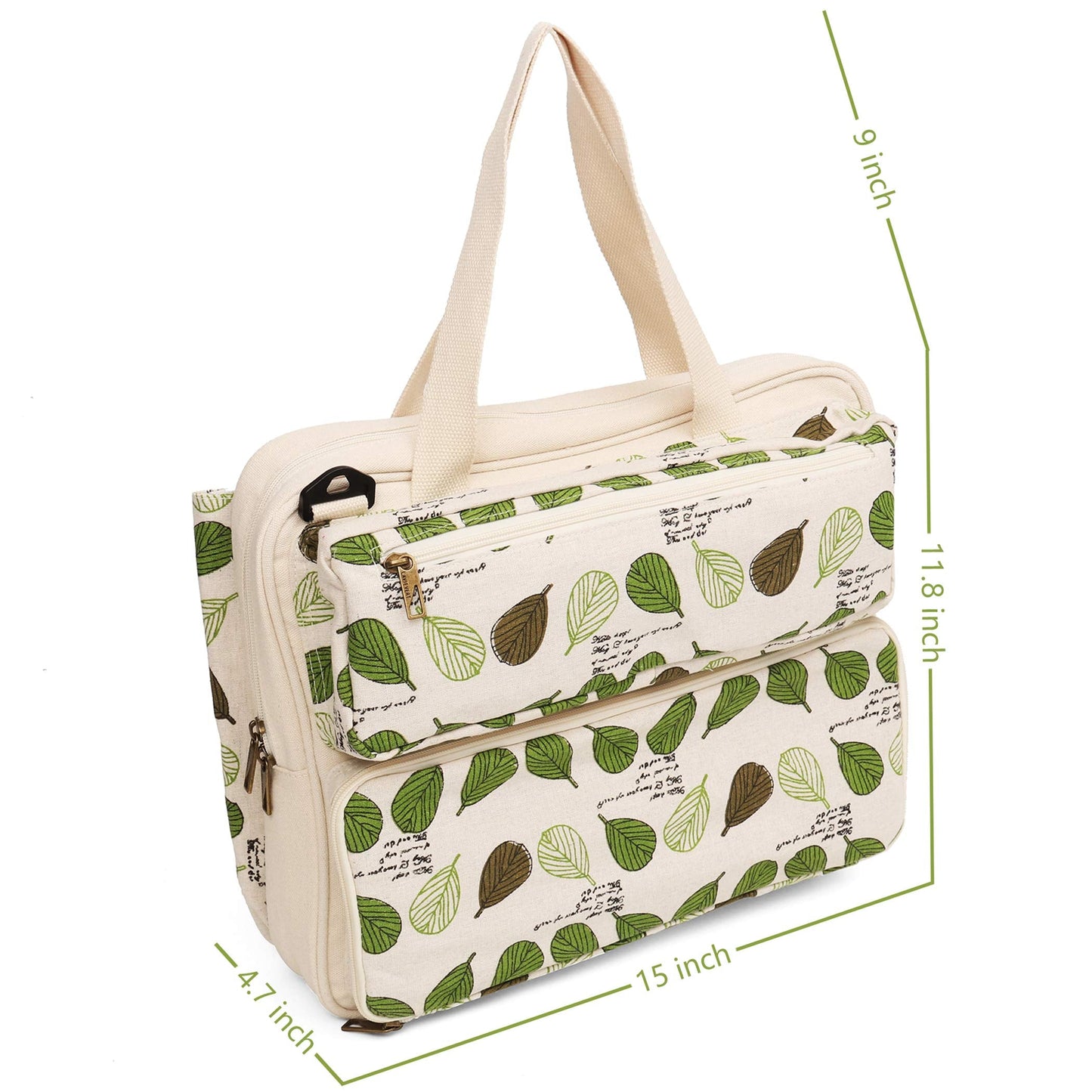 Lavievert Knitting Tote Bag Yarn Storage Bag for Carrying Projects, Knitting Needles, Crochet Hooks and Other Accessories