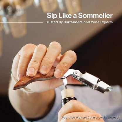 Hicoup Wine Opener - Professional Corkscrews for Wine Bottles with Foil Cutter & Cap Remover - Manual Wine Key for Home