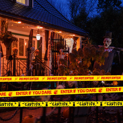 Caution Tape Halloween Decorations Party for Outside & Indoor 3 Rolls - Crime Scene Tape - Do Not Enter - Haunted House Decorations