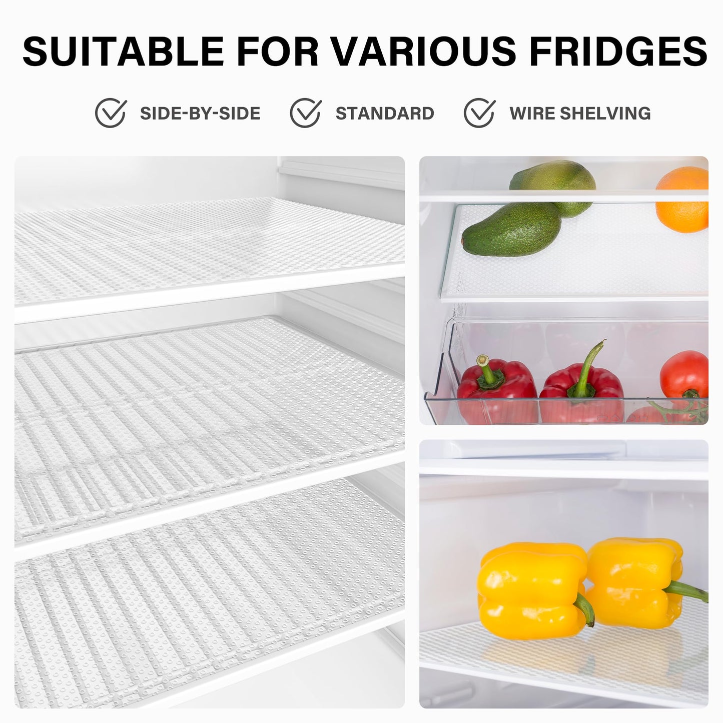 Login Life 12 Pcs Refrigerator Liners for Glass Shelves Washable and Cuttable，Waterproof Oilproof，Suitable for Non-Adhesive Shelf or Drawer Liner，Easy to Clean, Ideal Household Essentials