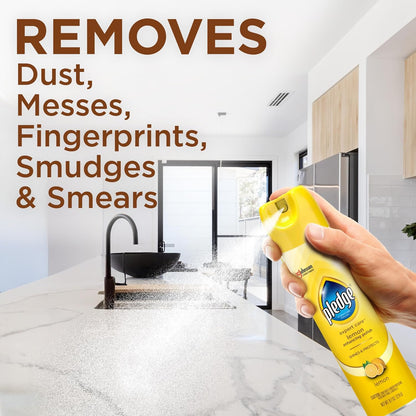Pledge Enhancing Polish Spray - Wood & Stainless Steel Cleaner | Fast Shine, Scratch Protection, 9.7oz