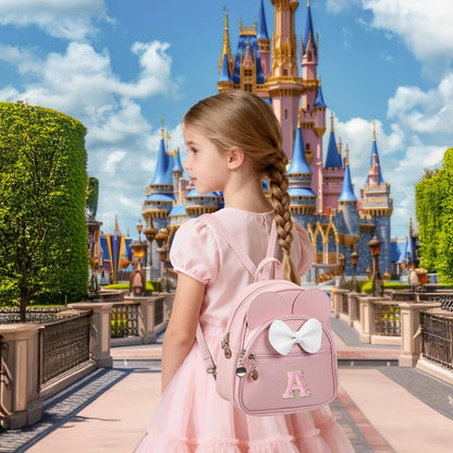 VLJTM Birthday Gift for 2 3 4 5 6 7 8 9 10 Year old Girls Personalized Initial Toddler Mini Backpack Purse for Kids-Pink-A