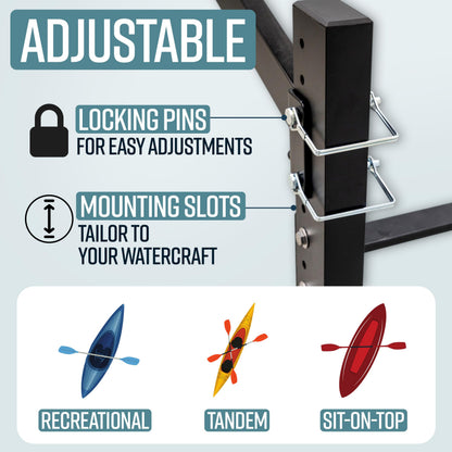 Teal Triangle Freestanding Kayak Storage Rack – 3 Kayak Rack & Canoe Rack – Indoor Outdoor Kayak – Adjustable Surfboard & Stand Up Paddle Board Holder – Adjustable Storage Stand - Mud