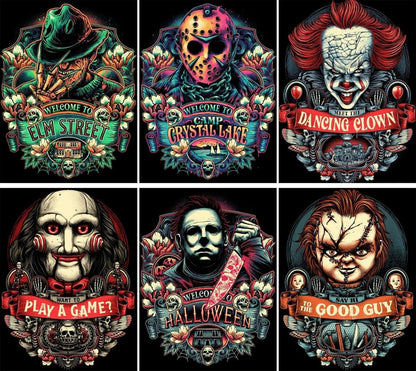6 Pack Halloween Diamond Painting for Adults - 5D Horror Diamond Art Kits for Adults,Full Drill Diamond Dots DIY Diamonds Pictures Gem Crafts for Home Wall Decor Gifts(11.8x15.7inch)